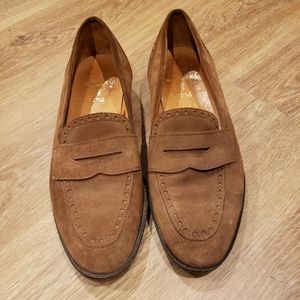 Polo Ralph Lauren Brown Suede Loafers Bench Made in Italy sz 11.